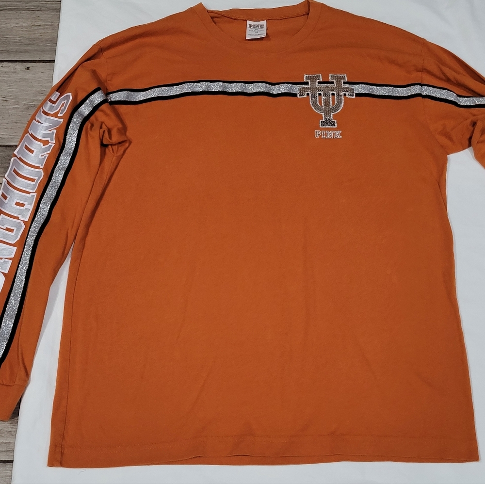 Victorias Secret University Of Texas Longhorns Womens Lg College Spirt Tee